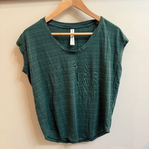 Green striped Athleta shirt in small. - Picture 1 of 3